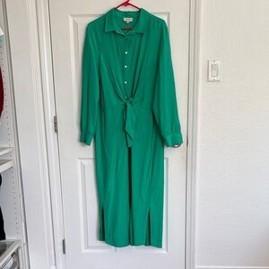 LOFT Green Long Sleeve Dress